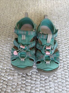 Keen Kids Teal Sandals with Pink Accents